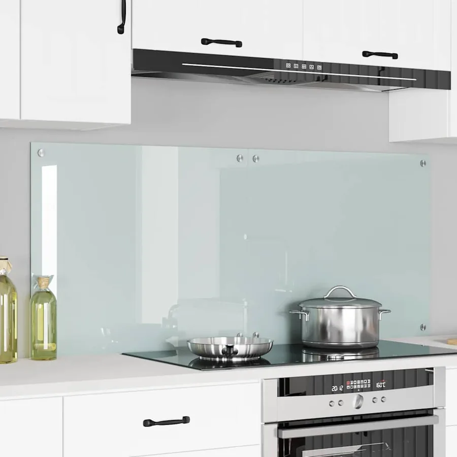 Crédence de cuisine 2 pcs Blanc 70 x 60 cm verre trempé