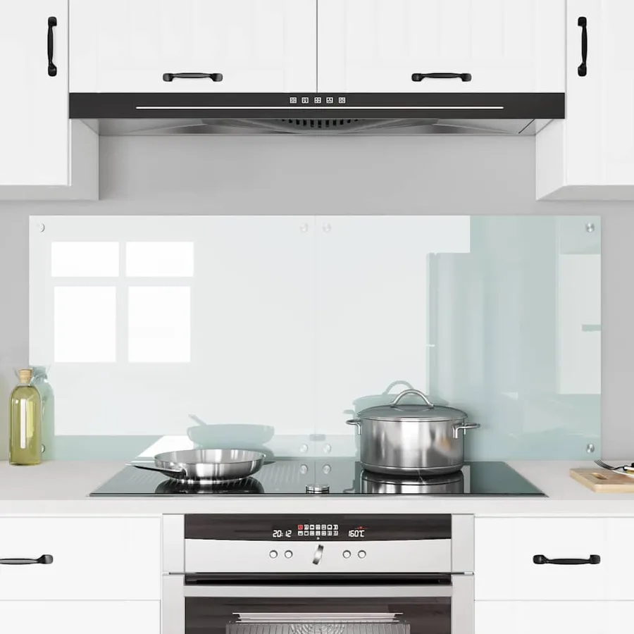 Crédence de cuisine 2 pcs Blanc 70 x 60 cm verre trempé - 3