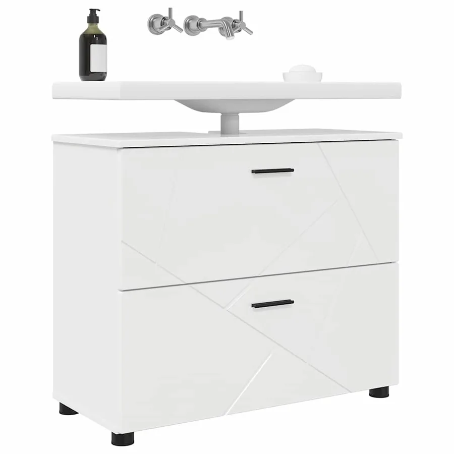 Cabinet de salle de bain Blanc brillant 76,5 x 35 x 64 cm - 3
