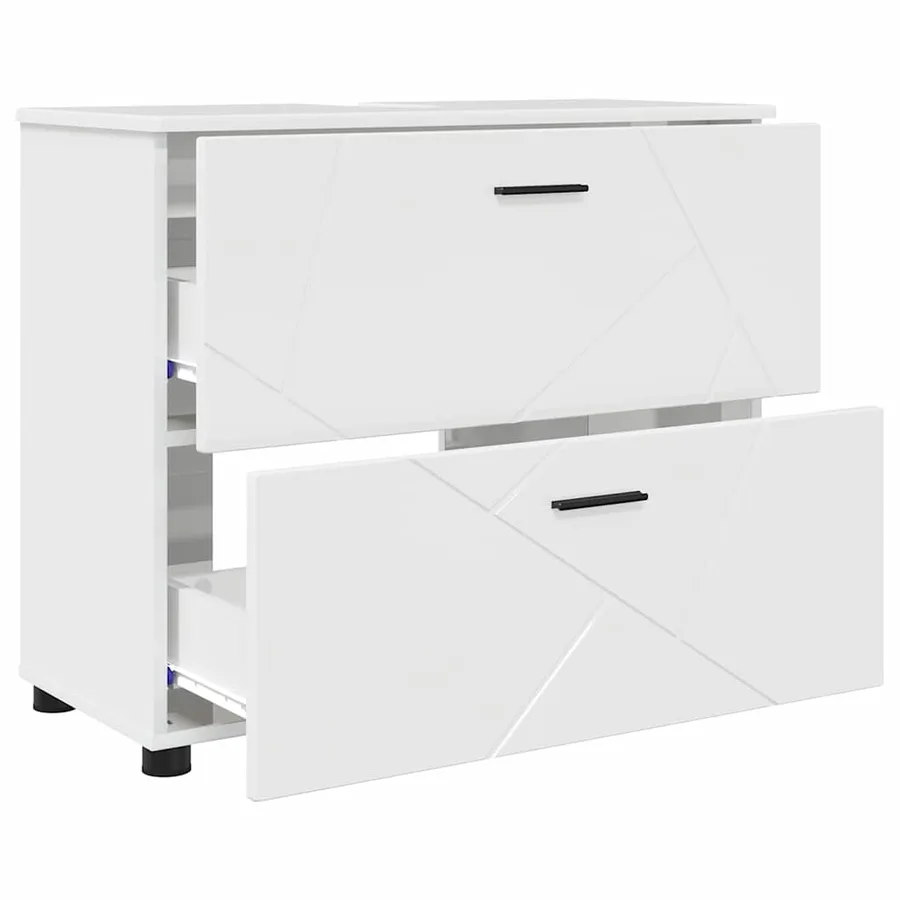 Cabinet de salle de bain Blanc brillant 76,5 x 35 x 64 cm - 5