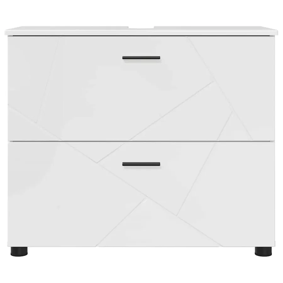 Cabinet de salle de bain Blanc brillant 76,5 x 35 x 64 cm - 6