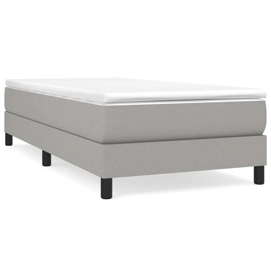 Sommier à lattes de lit avec matelas Gris clair 100x200cm Tissu - 2