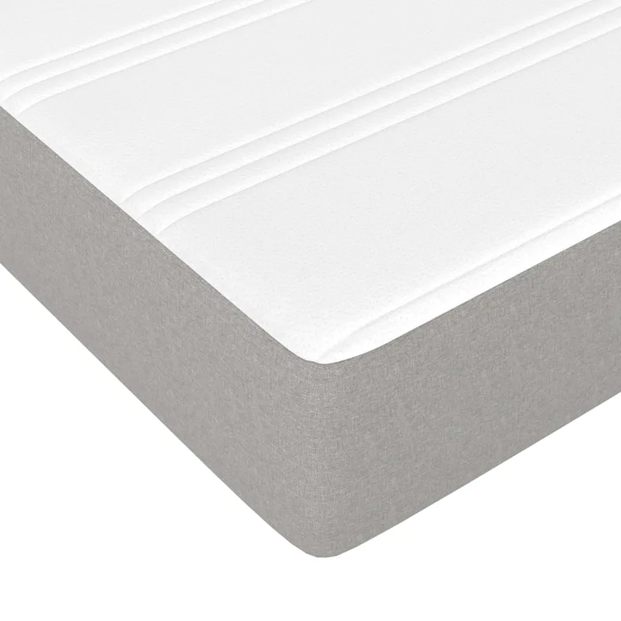 Sommier à lattes de lit avec matelas Gris clair 100x200cm Tissu - 8