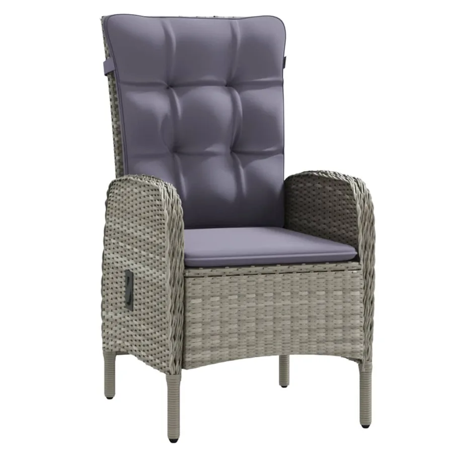 Ensemble à manger de jardin et coussins 9 pcs Gris et noir - 3