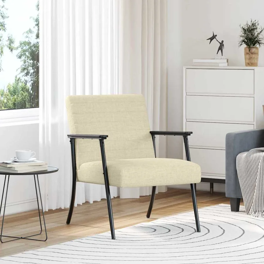 fauteuil Crème 59 x 75 x 78 cm tissu