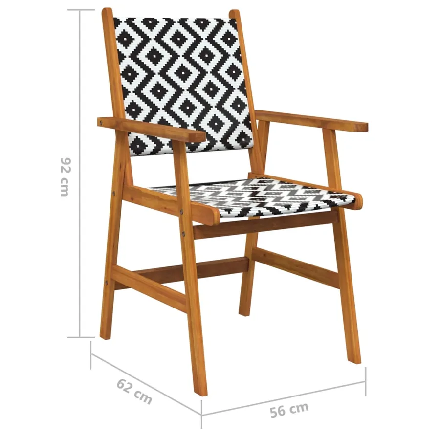 Chaises de jardin 8 pcs en bois d'acacia massif - 8