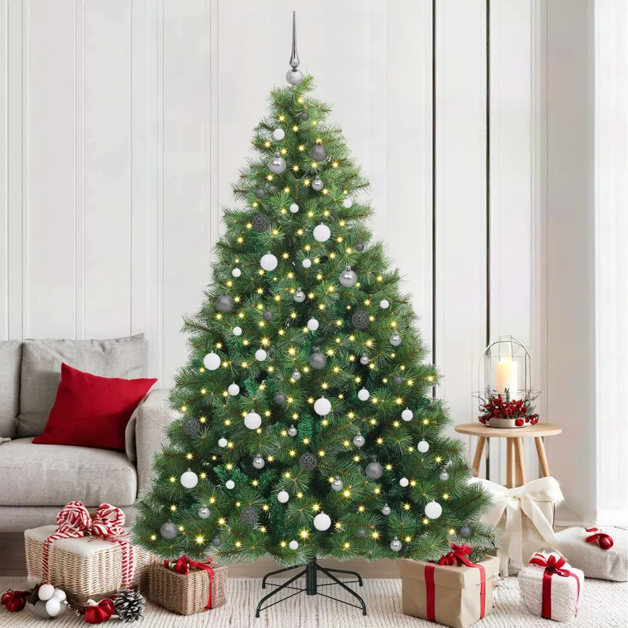 Sapin de Noël artificiel avec 300 LED Vert 210 cm PE et PVC