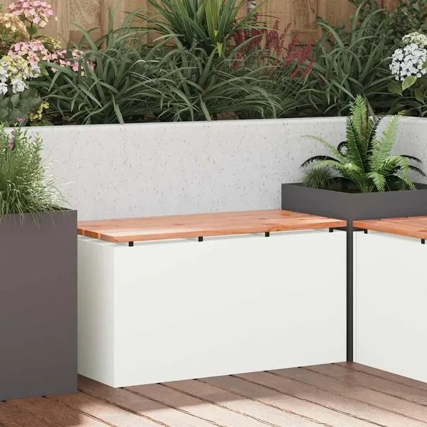 Banc de jardin Blanc 80 x 40 x 43 cm Acier