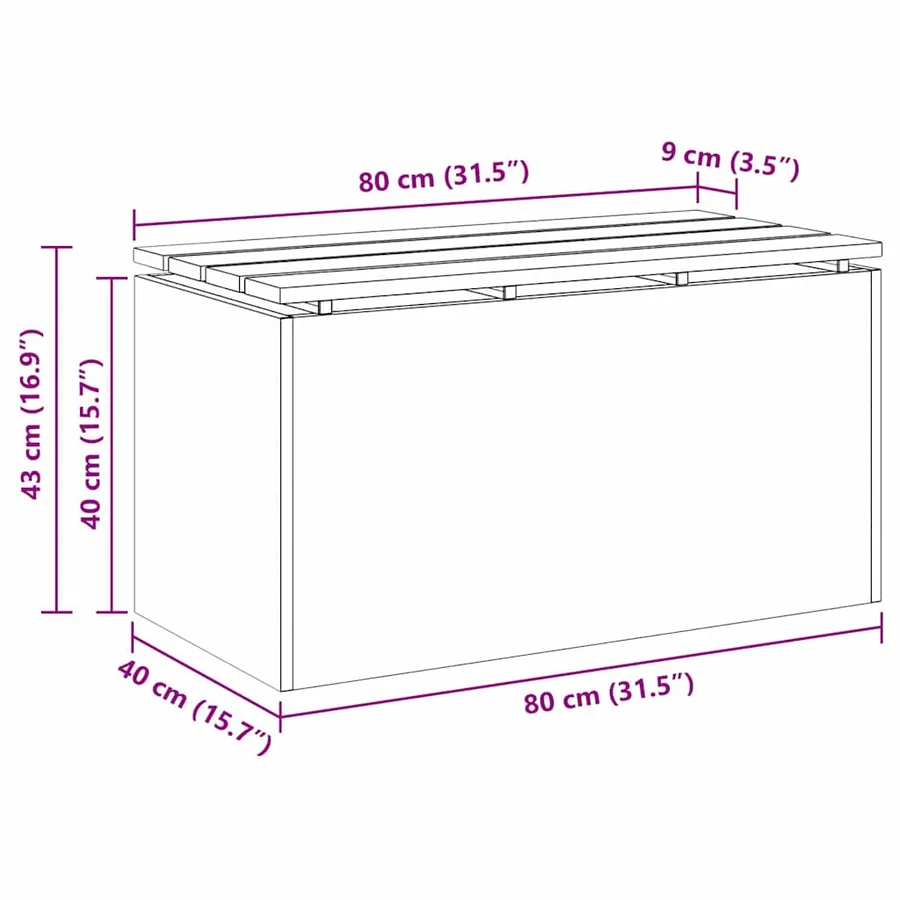 Banc de jardin Blanc 80 x 40 x 43 cm Acier - 11