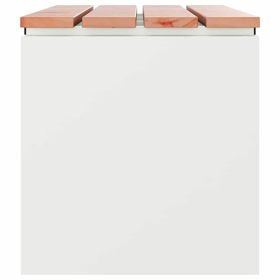 Banc de jardin Blanc 80 x 40 x 43 cm Acier - 5