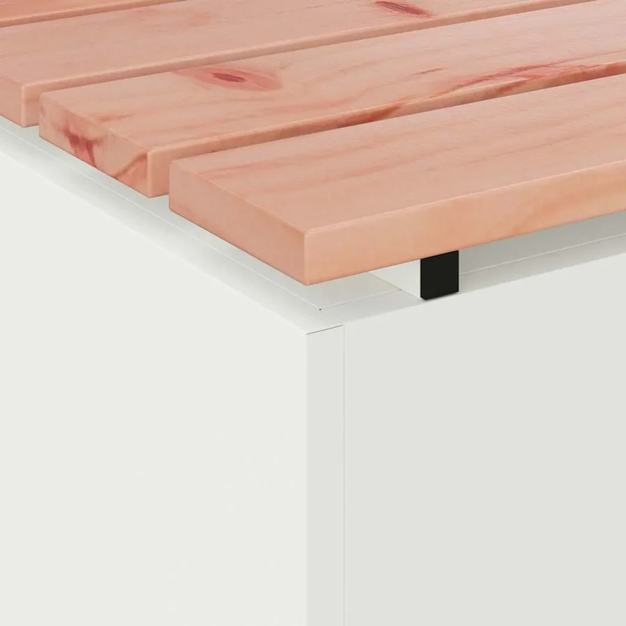 Banc de jardin Blanc 80 x 40 x 43 cm Acier - 7