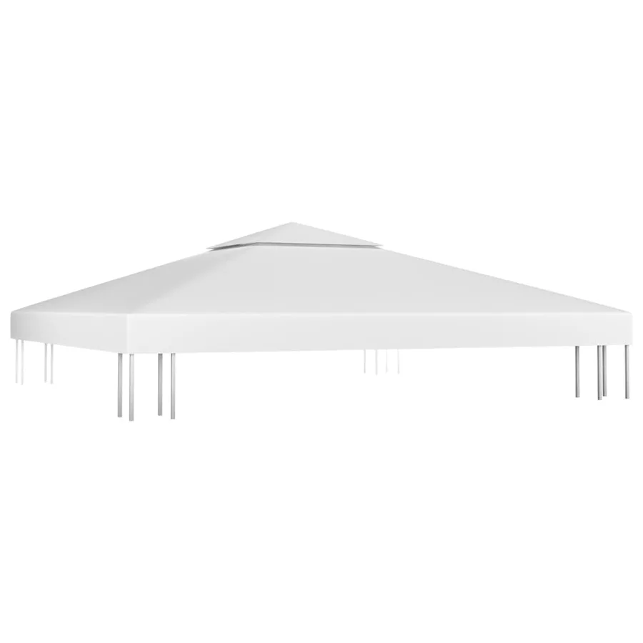 Toile de toit de belvédère 2 niveaux 310 g/m² 3x3 m Blanc - 2
