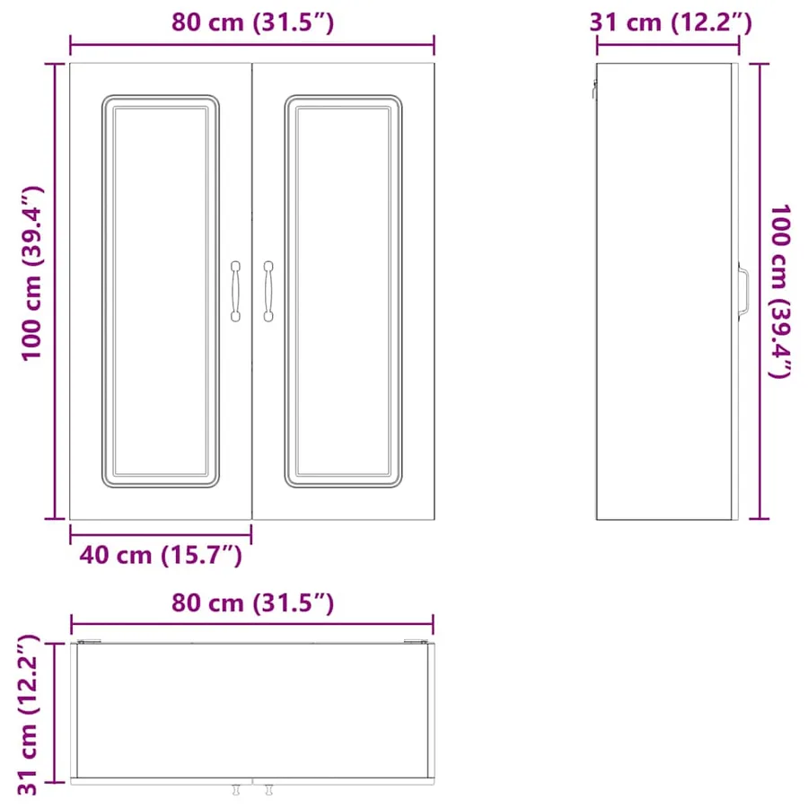 Panneau de lave-vaisselle Kalmar Gris Sonoma 80 x 31 x 100 cm - 12