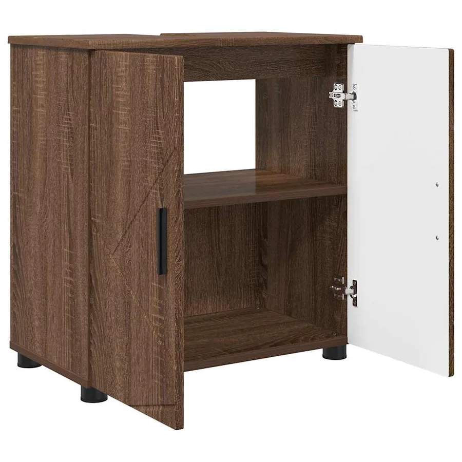 Ensemble de mobilier de salle de bain 3 pcs Chêne brun - 5