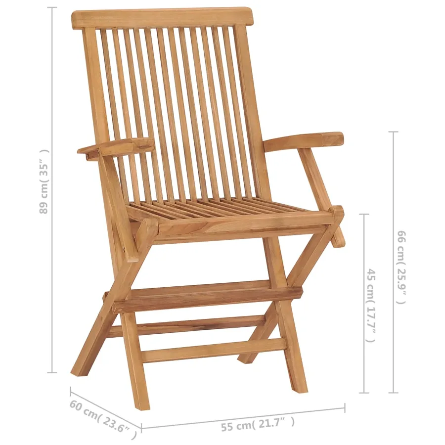 Chaises de jardin lot de 8 Bois de teck massif - 7