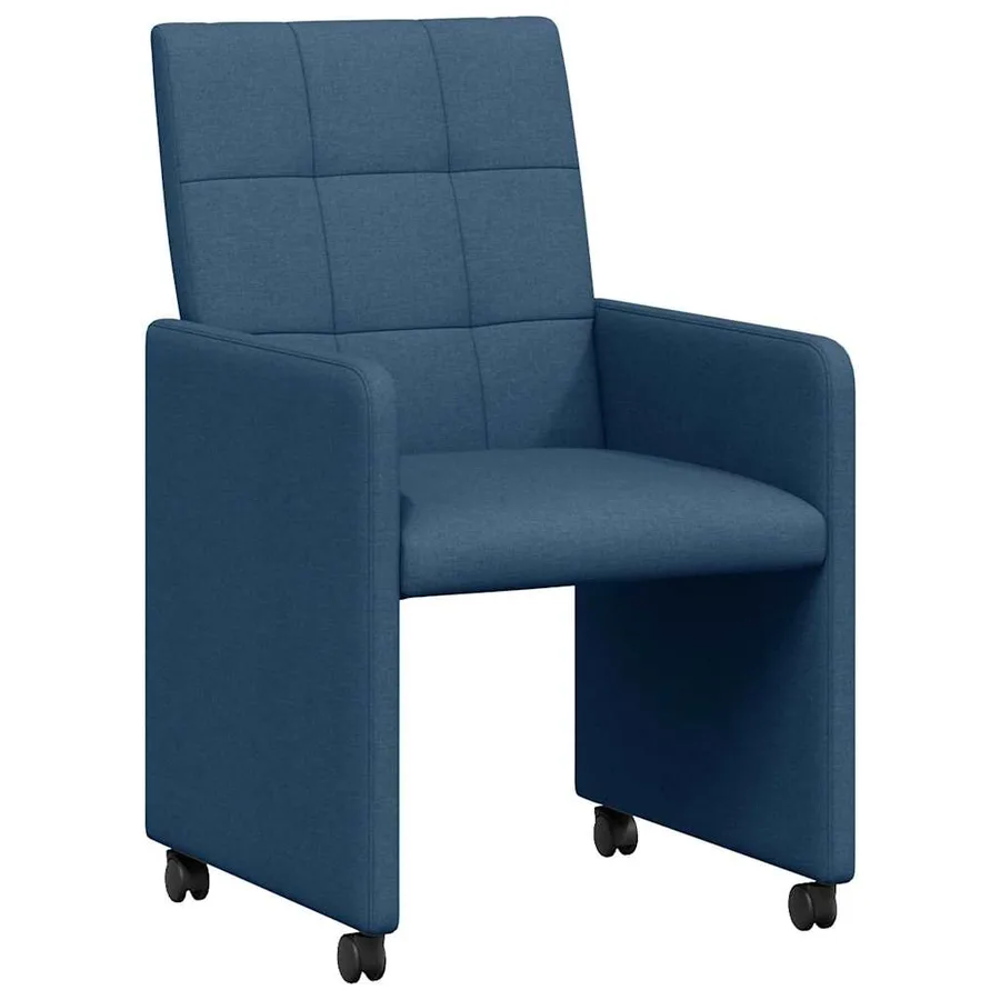 Chaises de Salle à Manger avec Roues 2 pcs Bleu 58 x 65 x 94 cm - 2