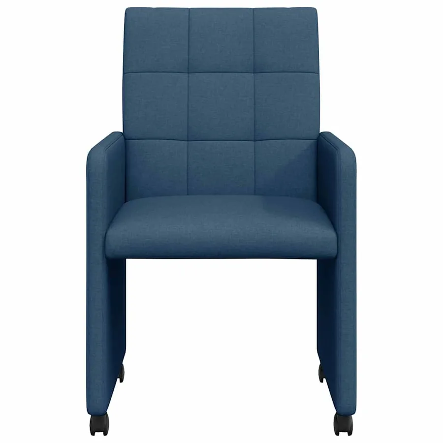 Chaises de Salle à Manger avec Roues 2 pcs Bleu 58 x 65 x 94 cm - 4