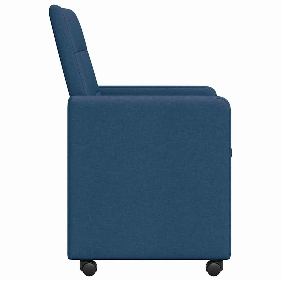 Chaises de Salle à Manger avec Roues 2 pcs Bleu 58 x 65 x 94 cm - 5