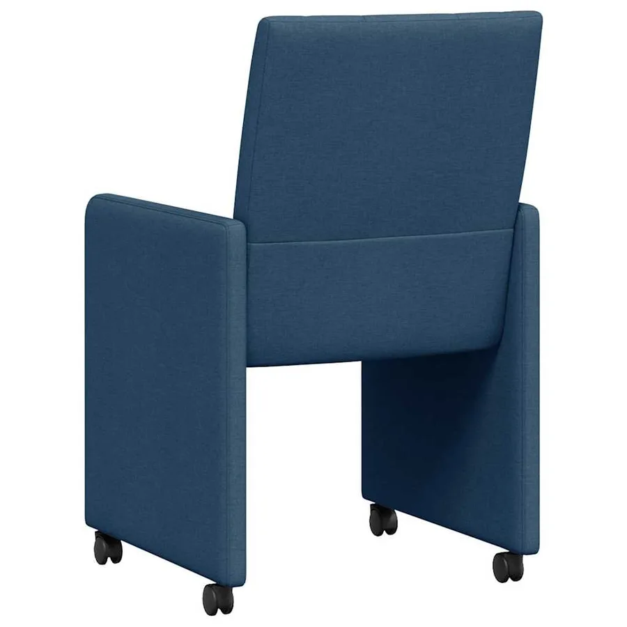 Chaises de Salle à Manger avec Roues 2 pcs Bleu 58 x 65 x 94 cm - 6