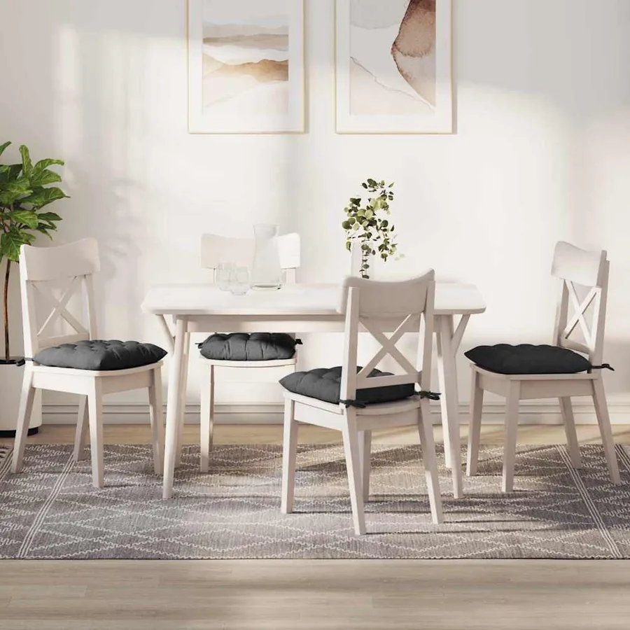 Coussins de siège 4 pcs Gris foncé 40 x 40 x 6 cm