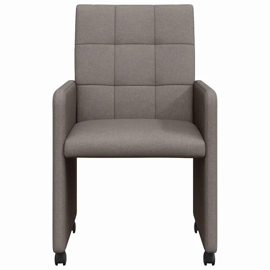 Chaises de Salle à Manger avec Roues 2 pcs Taupe tissu - 4