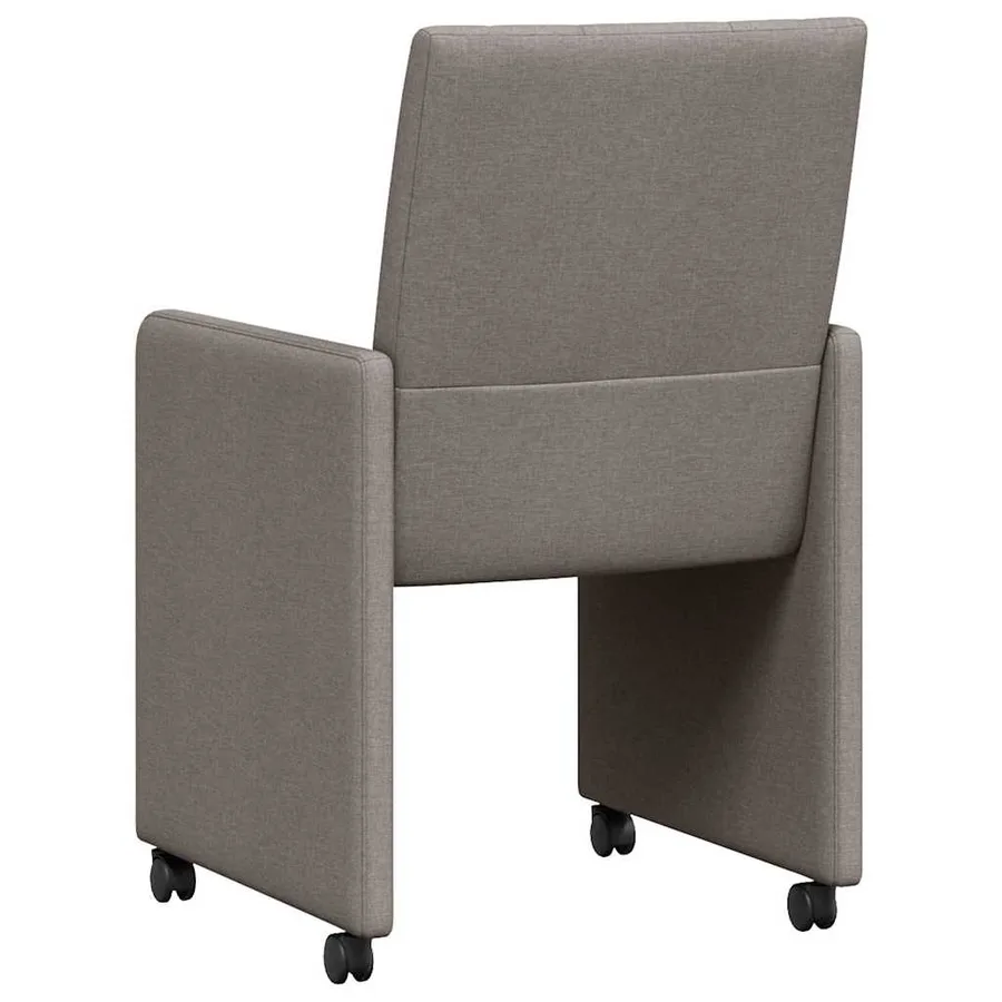 Chaises de Salle à Manger avec Roues 2 pcs Taupe tissu - 6