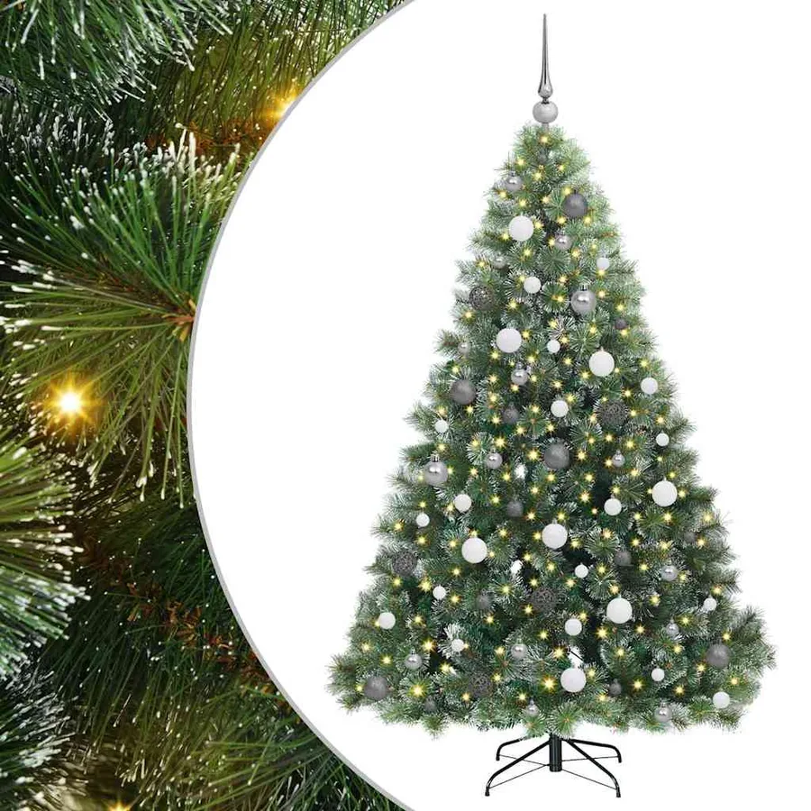 Sapin de Noël artificiel avec 300 LED Vert 180 cm PE et PVC - 2