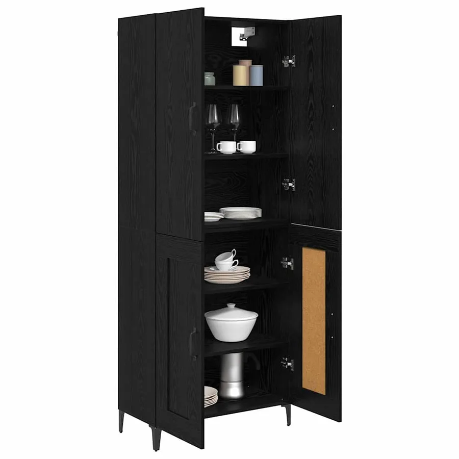 Haut Armoire Chêne noir 69,5 x 34 x 180 cm Bois d'ingénierie - 3