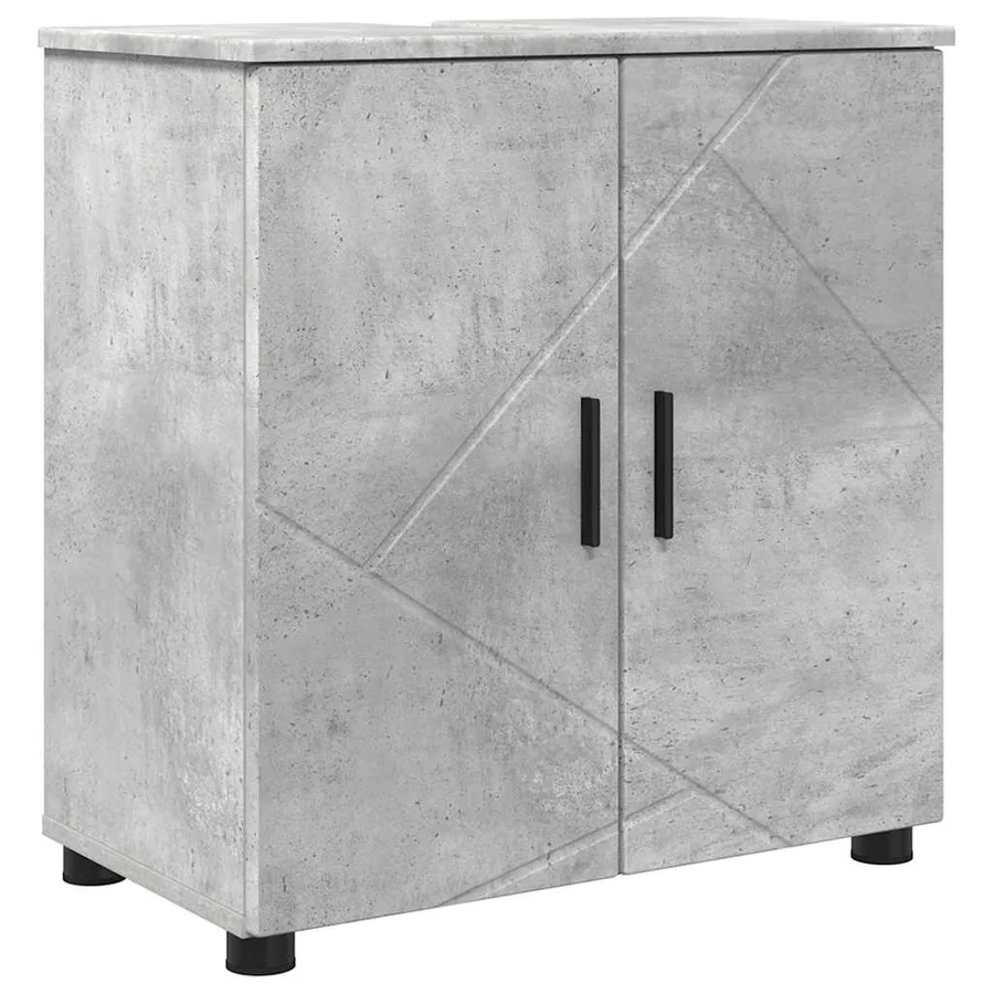 Ensemble de mobilier de salle de bain 4 pcs Gris béton - 5