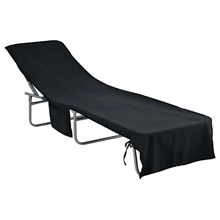 Serviettes de Transat 2 pcs Noir 210 x 75 cm - 3