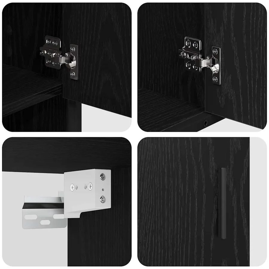 Ensemble de mobilier de salle de bain 3 pcs Chêne noir - 9