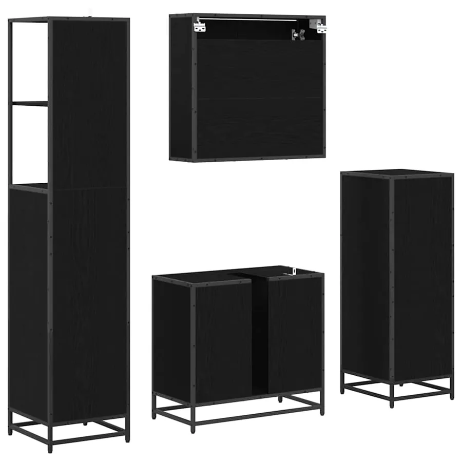Ensemble de mobilier de salle de bain 4 pcs Chêne noir - 10