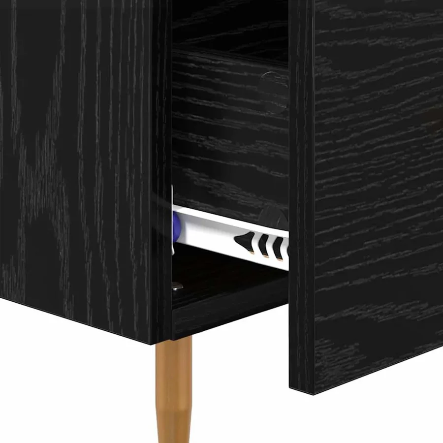Table de chevet 2 pcs Noir 40 x 35 x 47,5 cm Bois d'ingénierie - 10