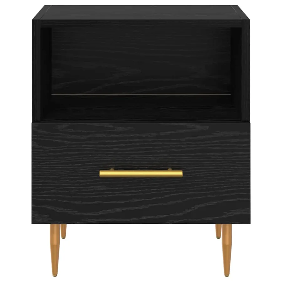 Table de chevet 2 pcs Noir 40 x 35 x 47,5 cm Bois d'ingénierie - 7