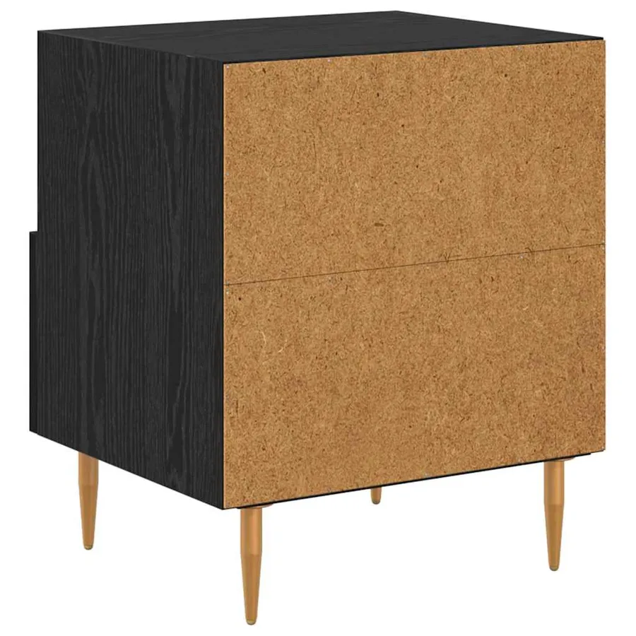 Table de chevet 2 pcs Noir 40 x 35 x 47,5 cm Bois d'ingénierie - 9