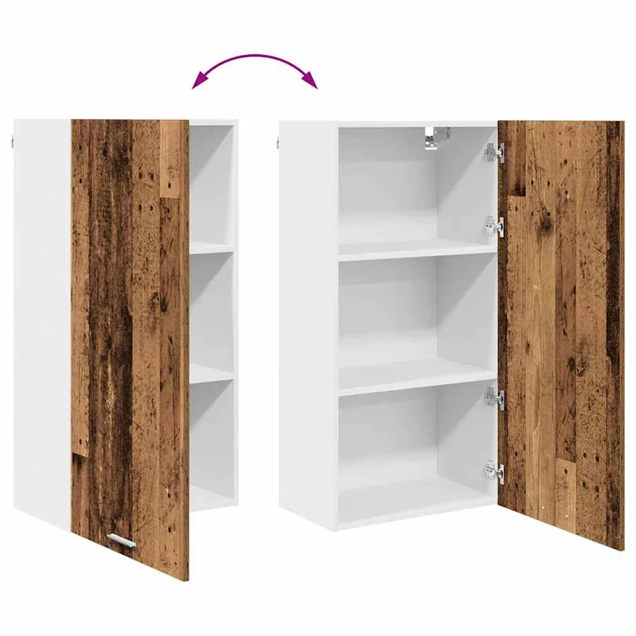 Armoire suspendue Bois ancien et Blanc 50 x 31 x 100 cm - 11