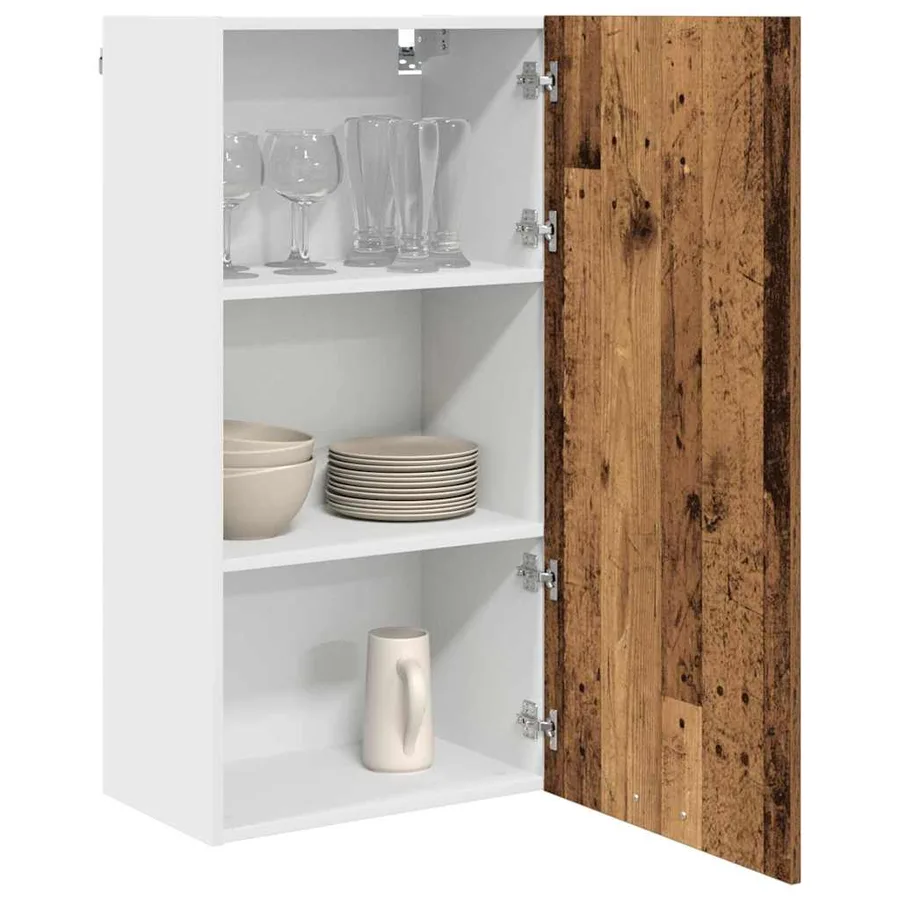 Armoire suspendue Bois ancien et Blanc 50 x 31 x 100 cm - 3