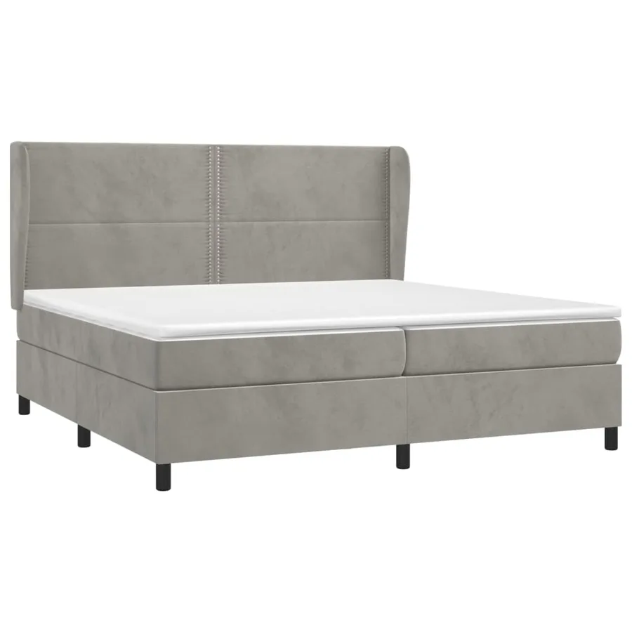 Sommier à lattes de lit et matelas Gris clair 200x200cm Velours - 3