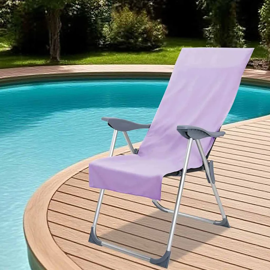 Serviettes de chaise d'extérieur 2 pcs Violet 130 x 60 cm