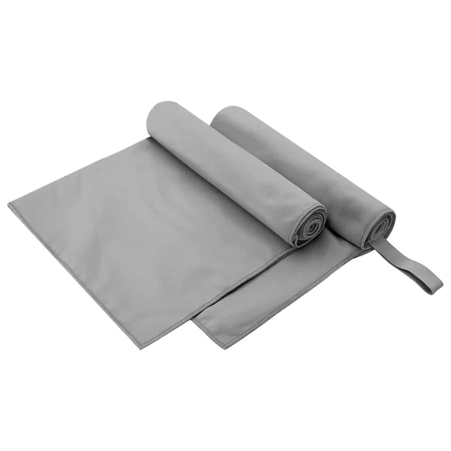 Serviettes de sport 2 pcs Gris foncé 100 x 50 cm