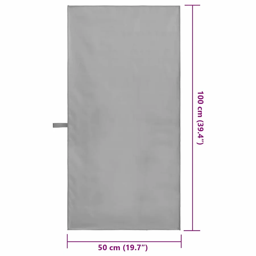 Serviettes de sport 2 pcs Gris foncé 100 x 50 cm - 8