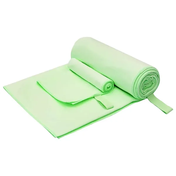 Set de serviettes de sport 2 pcs Vert tissu