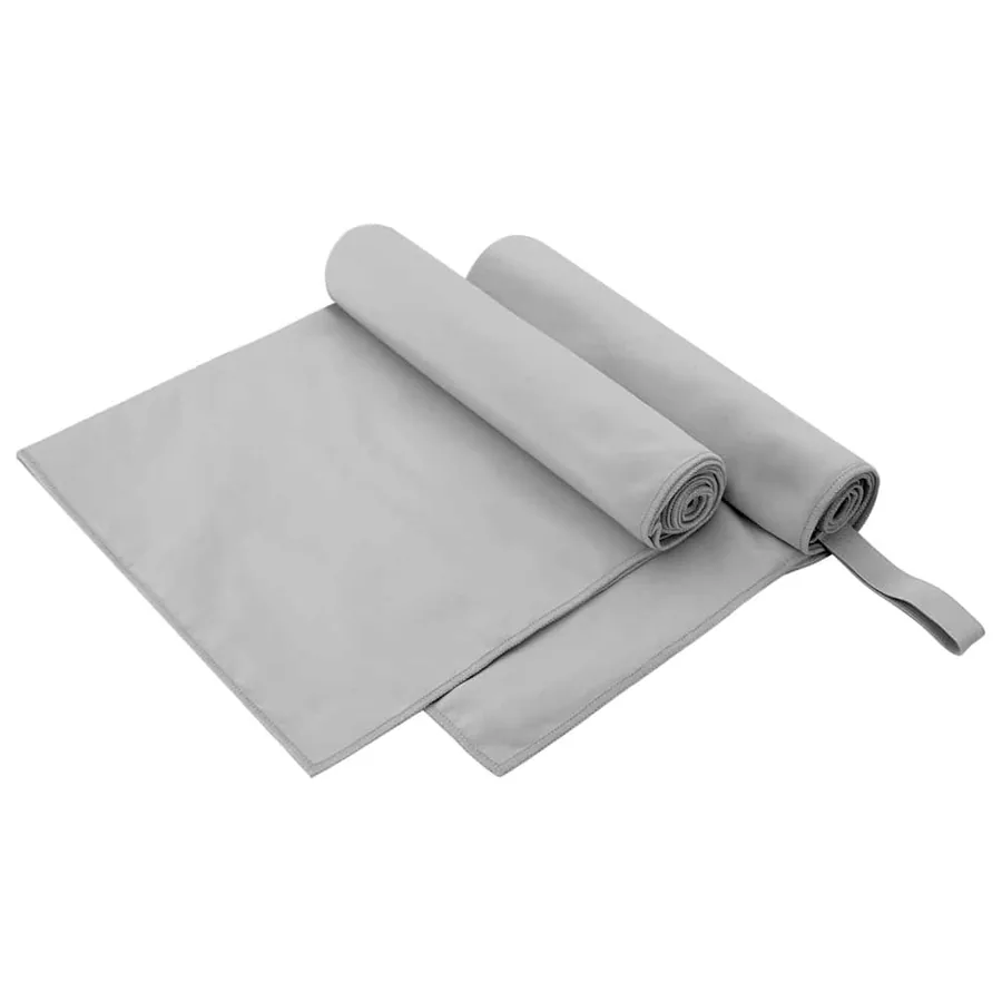 Serviettes de sport 2 pcs Gris 100 x 50 cm