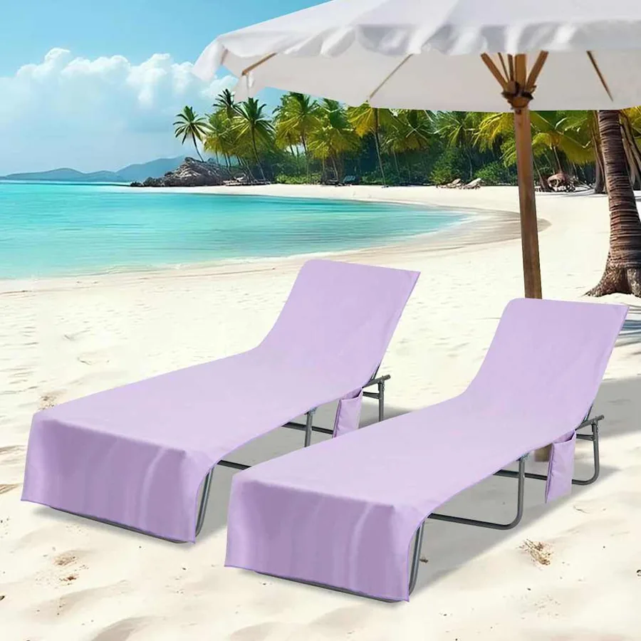 Serviettes de Transat 2 pcs Violet 210 x 75 cm