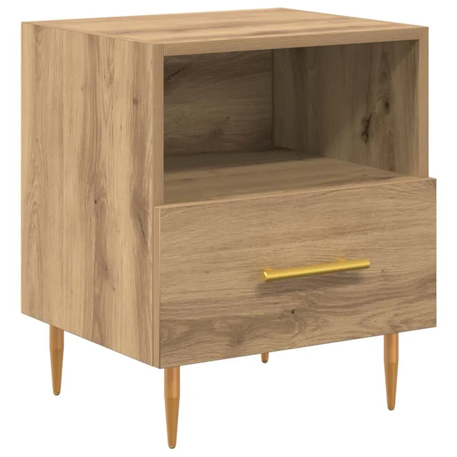 Table de chevet Marron 40 x 35 x 47,5 cm Bois d'ingénierie - 2
