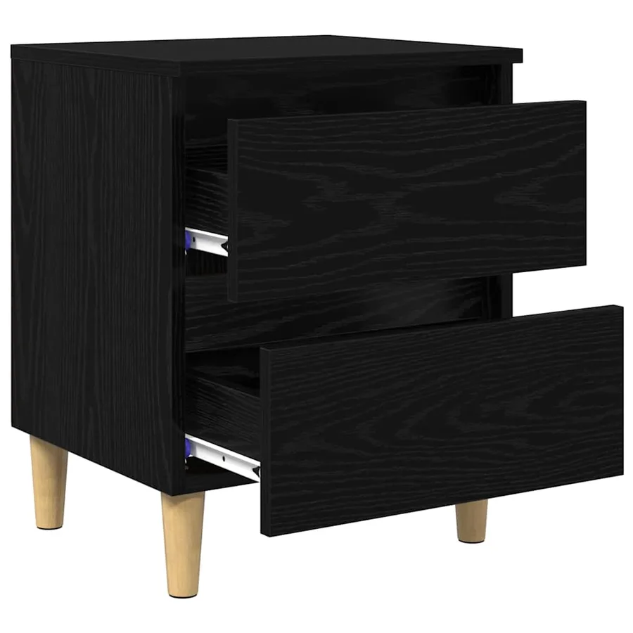 Armoire de lit Chêne noir 40 x 35 x 50 cm Bois d'ingénierie - 5