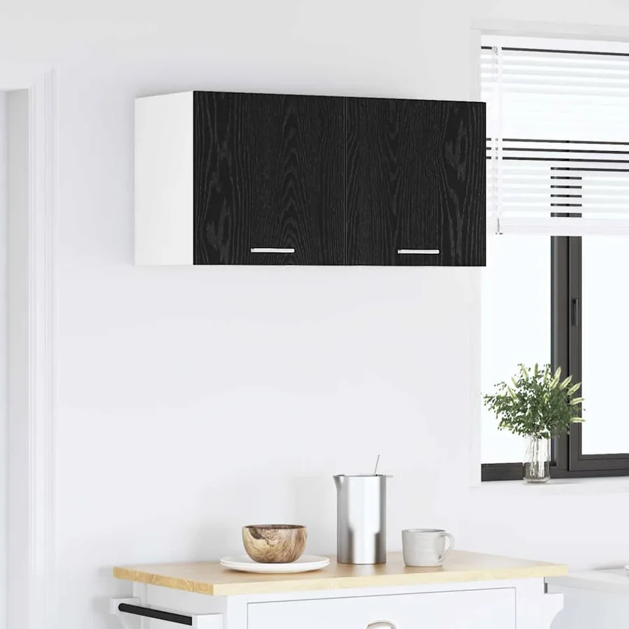 Armoire suspendue Chêne noir 80 x 31 x 40 cm Bois d'ingénierie - 4