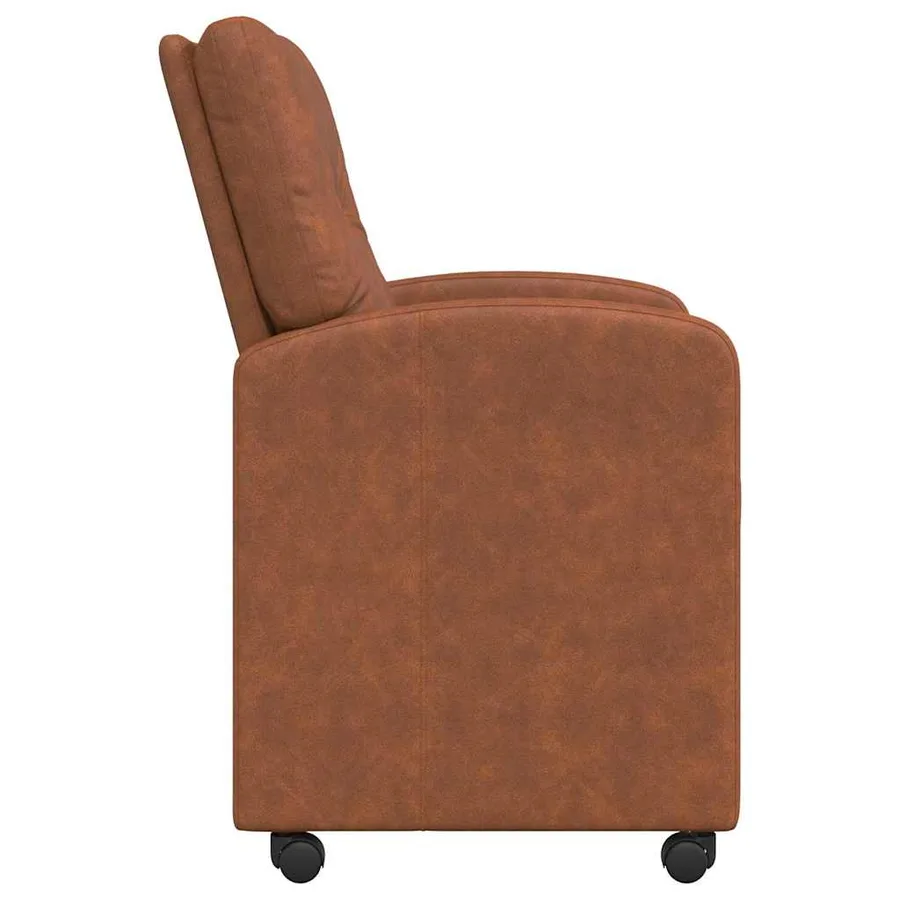 Chaises de Salle à Manger avec Roues 2 pcs Marron Simili cuir - 5