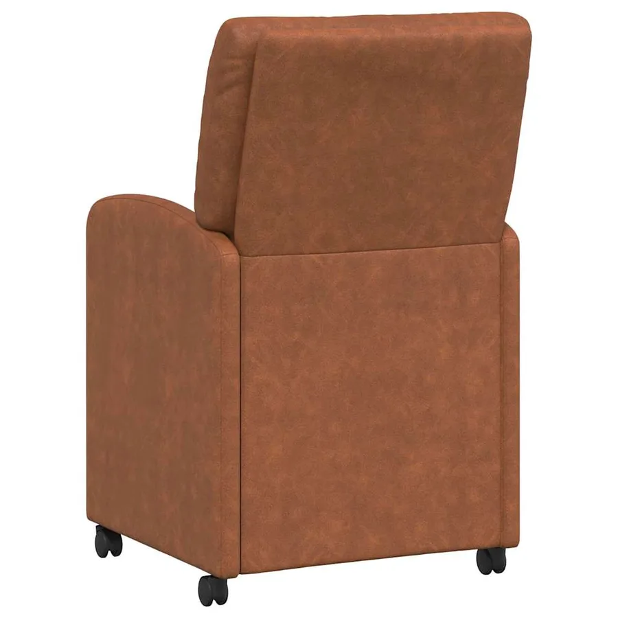 Chaises de Salle à Manger avec Roues 2 pcs Marron Simili cuir - 6