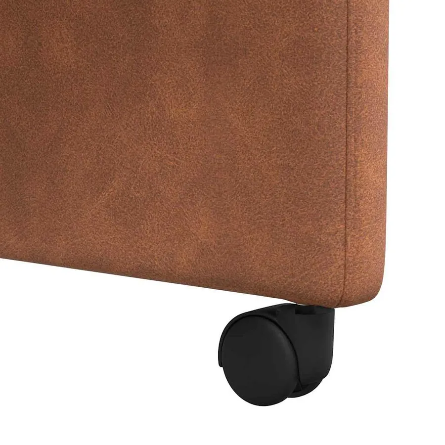 Chaises de Salle à Manger avec Roues 2 pcs Marron Simili cuir - 9